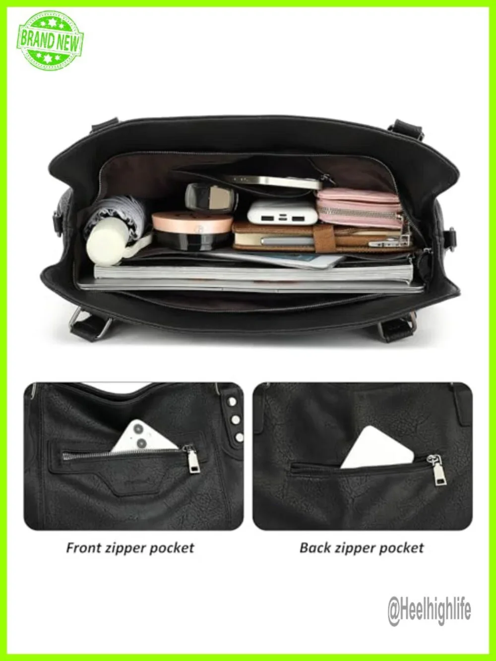 Large Hobo Tote Vegan Leather Crossbody Bag with Adjustable Strap for Travel